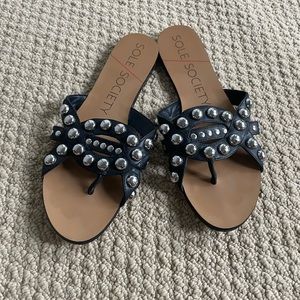 Black Studded slides / sandals